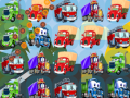 Jwèt Cartoon Trucks Match 3 