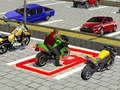 Jwèt Superhero City Bike Parking Game 3D