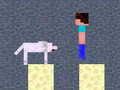 Jwèt Minicraft: Steve And Wolf Adventure
