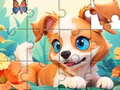 Jwèt Jigsaw Puzzle: Dog And Garden