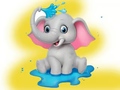 Jwèt Coloring Book: Elephant Spraying Water