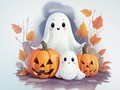 Jwèt Coloring Book: Halloween Ghosts