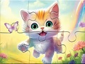 Jwèt Jigsaw Puzzle: Kitten With Butterfly