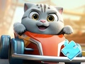 Jwèt Jigsaw Puzzle: Cat Racing Driver