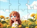 Jwèt Jigsaw Puzzle: Sunflower Girl