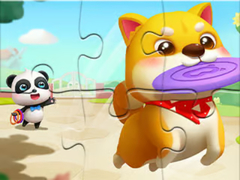 Jwèt Jigsaw Puzzle: Little Panda Play With Pet