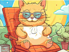 Jwèt Jigsaw Puzzle: Enjoying Cat
