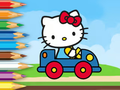 Jwèt Coloring Book: Hello Kitty Driving Car