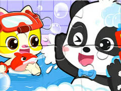 Jwèt Jigsaw Puzzle: Baby Panda Shower Time