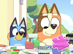 Jwèt Jigsaw Puzzle: Bluey Family Coloring Day