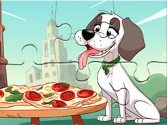 Jwèt Jigsaw Puzzle: Dog Eating Pizza
