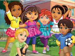 Jwèt Jigsaw Puzzle: Dora Into City