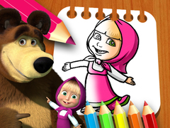 Jwèt Masha & the Bear Coloring Book