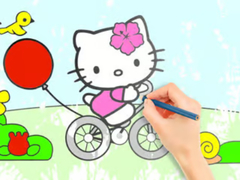 Jwèt Coloring Book: Hello Kitty Cycling