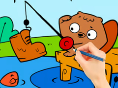 Jwèt Coloring Book: Fishing Squirrel
