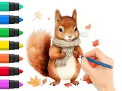 Jwèt Coloring Book: Autumn Squirrel