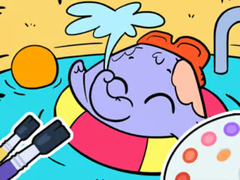 Jwèt Coloring Book: Elephant Swim