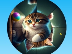 Jwèt Round Jigsaw Puzzle Collect Pictures with Cute Kittens