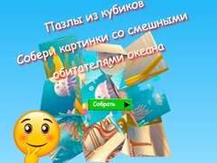 Jwèt Jigsaw Cube Puzzles Collect Pictures of Funny Ocean Inhabitants