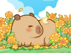 Jwèt Jigsaw Puzzle: Capybara In Sunflowers