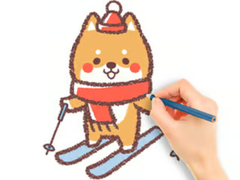 Jwèt Coloring Book: Skiing Puppy