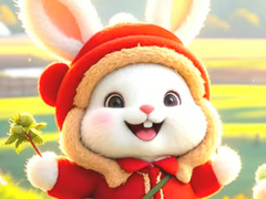 Jwèt Jigsaw Puzzle: Hiking Bunny