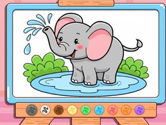 Jwèt Coloring Book: Cute Baby Elephant