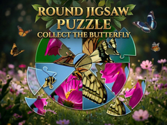 Jwèt Round Jigsaw Puzzle - Collect the Butterfly