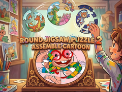 Jwèt Round Jigsaw Puzzle 2 Assemble Cartoon
