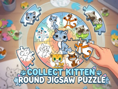 Jwèt Round jigsaw Puzzle - Collect Kitten