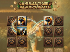 Jwèt Animal Tiger Memory Match